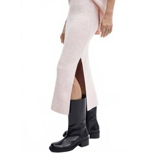 Mango Pink Knit Midi Skirt with Side Slit